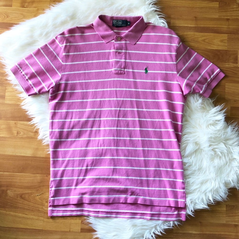 EUC Pink Striped Polo